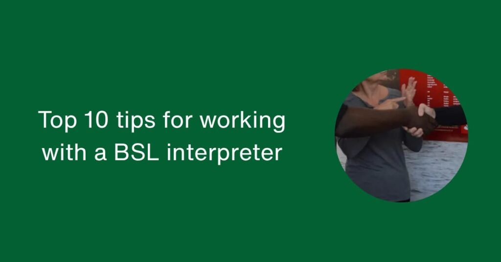 bsl interpreter signing to deaf employees