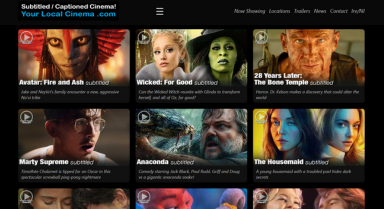 screenshot of subtitled cinema listings