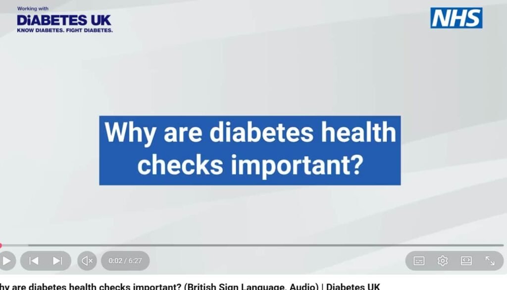 screenshot of bsl video on diabetes