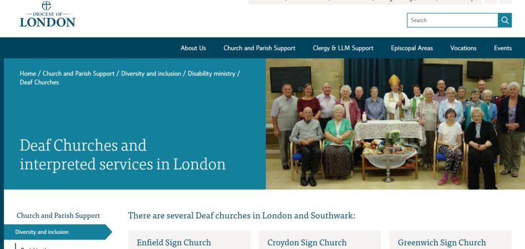 London deaf church website