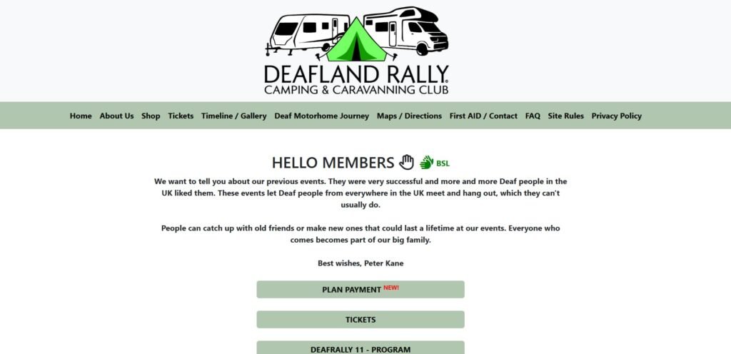 deafland rally website