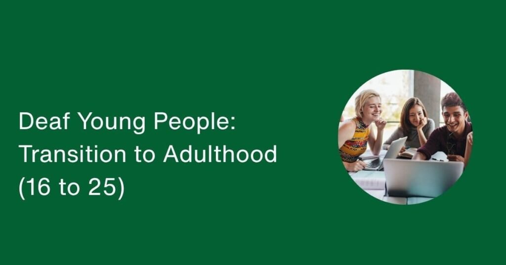 young deaf people sat round a table