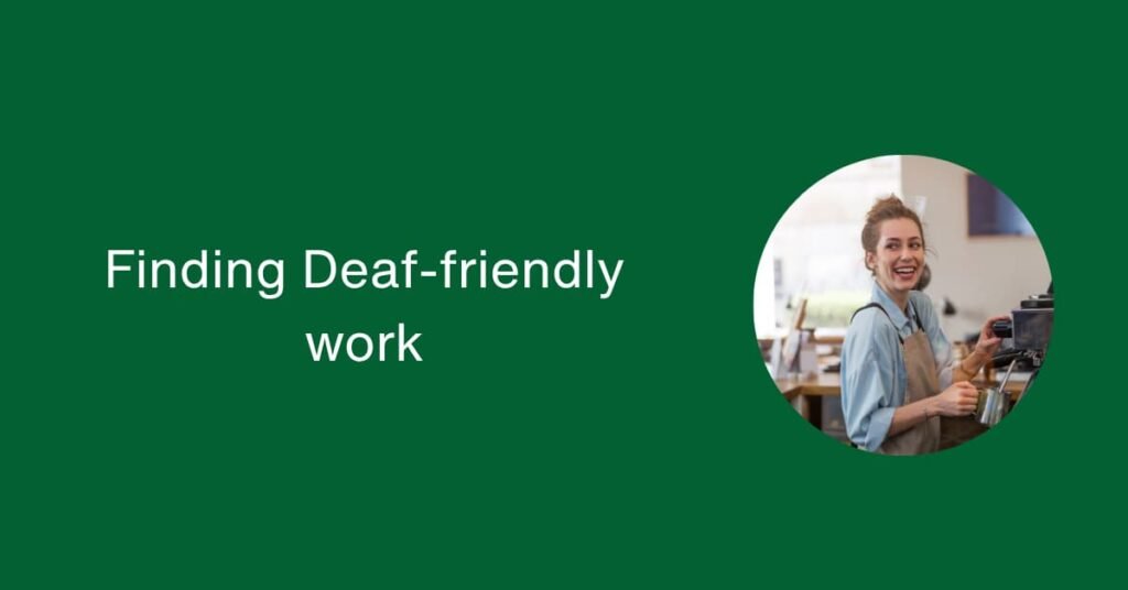 Deaf-friendly worker serving a coffee